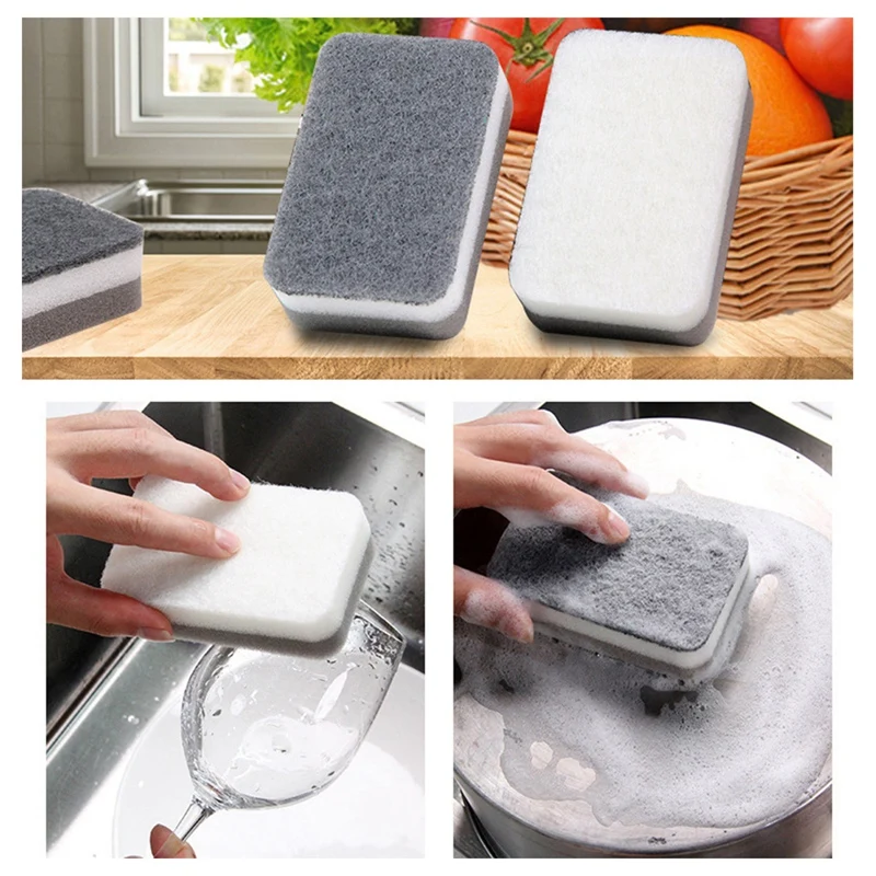 

40PCS Dishwashing Sponge Thickened Cleaning Sponge Kitchen Dish Washing Sponge Scouring Pad Dish Cloth Magic Wipe