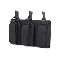 tactical triple magazine pouch molle pistol mag pouch open top gun rifle magazine holder for glock 9mm 45acp 5 56 m4