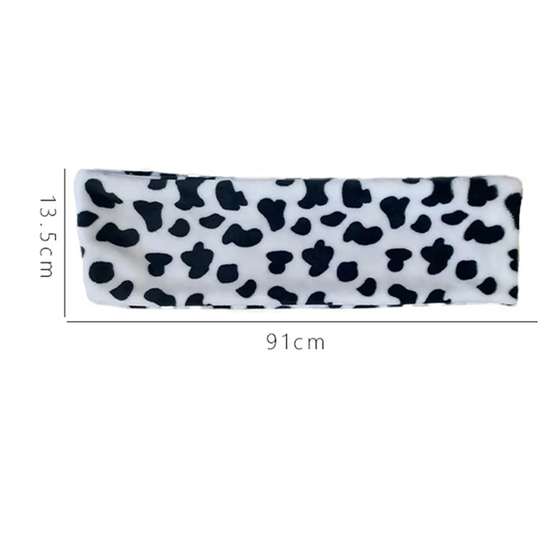 

New Style Scarf Girl Winter Lovely Girl Plush Black White Scarf Winter Imitation Fur Thickening Students Cross Solid Scarf