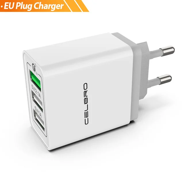 1 eu charger gy Быстрая зарядка 3,0 Usb зарядное устройство 3 порта настенное зарядное устройство Кабель-адаптер для мобильного телефона Qc 3,0 3A Быстрая зарядка для iphone xiaomi huawei - Тип штекера: 1 eu charger gy
