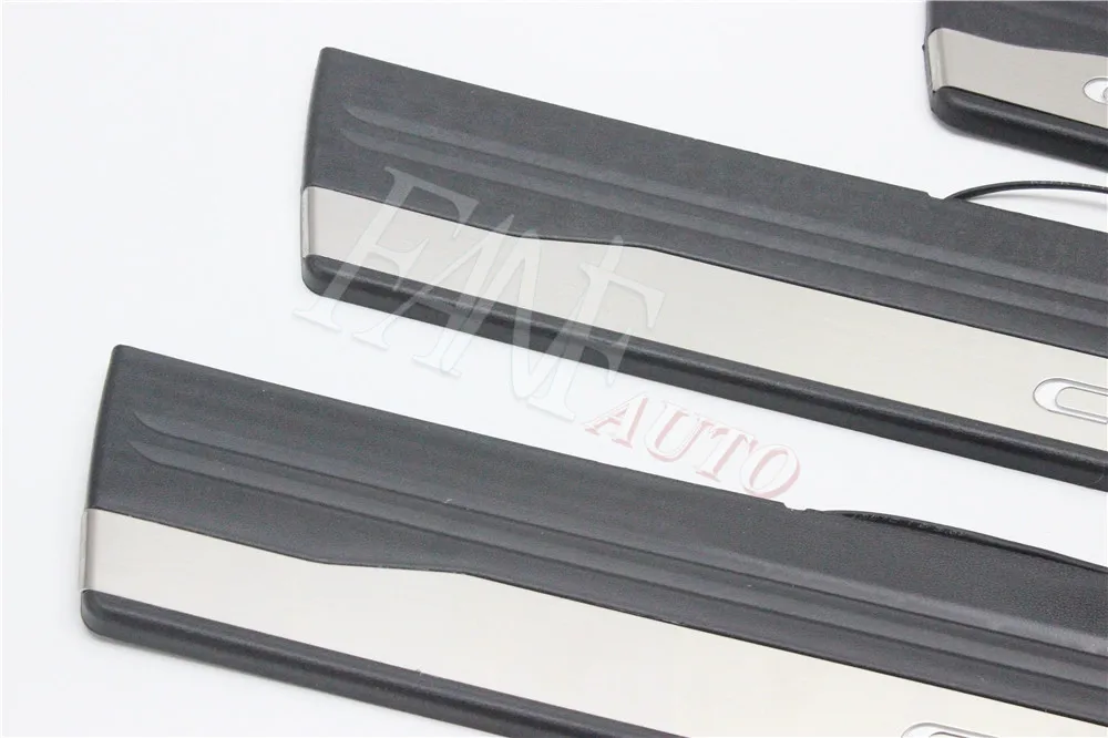 Стайлинг автомобиля светодиодная Накладка на порог из нержавеющей стали