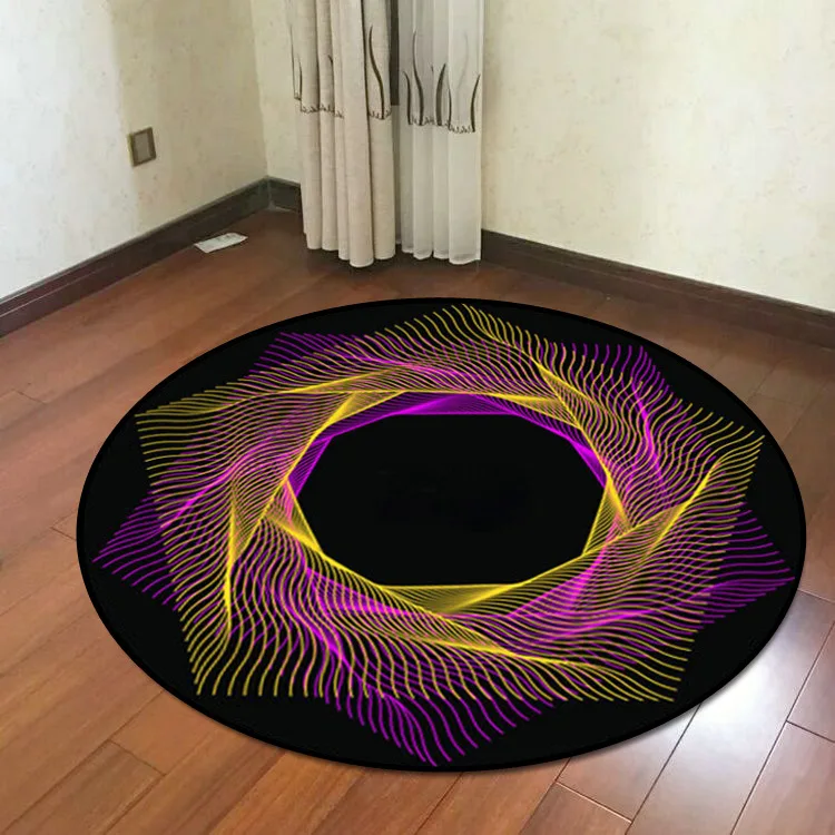 

Creative Cartoon Psychedelic Divination Non-slip Round Rug Floor Mat Bedroom Living Room Home Decoration
