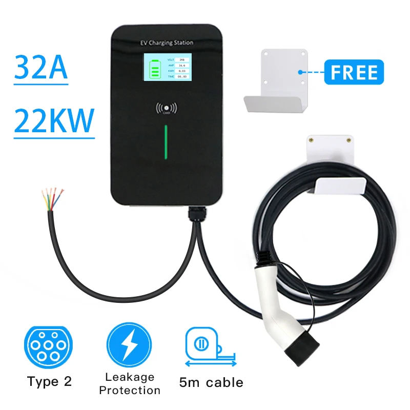 32A 3 фазы EVSE Wallbox EV Зарядное устройство по созданию электрических транспортных