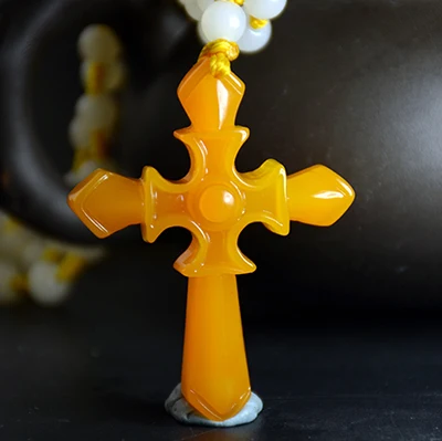 

Chinese Green Jade Cross Pendant Necklace Jewellery Fashion Hand-carved Relax Healing Man Women Luck Gifts Amulet Free Rope