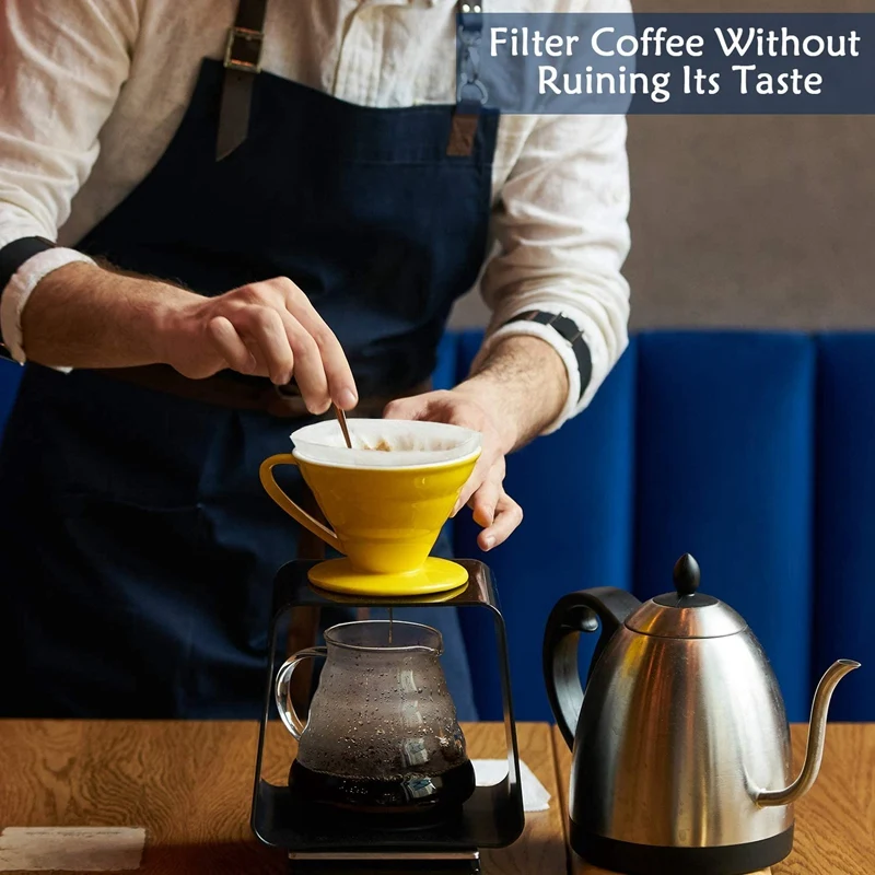 

Reusable Pour Over Coffee Filter Mesh Paperless Coffee Filter Stainless Steel Cone Filter 4 to 6 Cup Coffee Drip Filter
