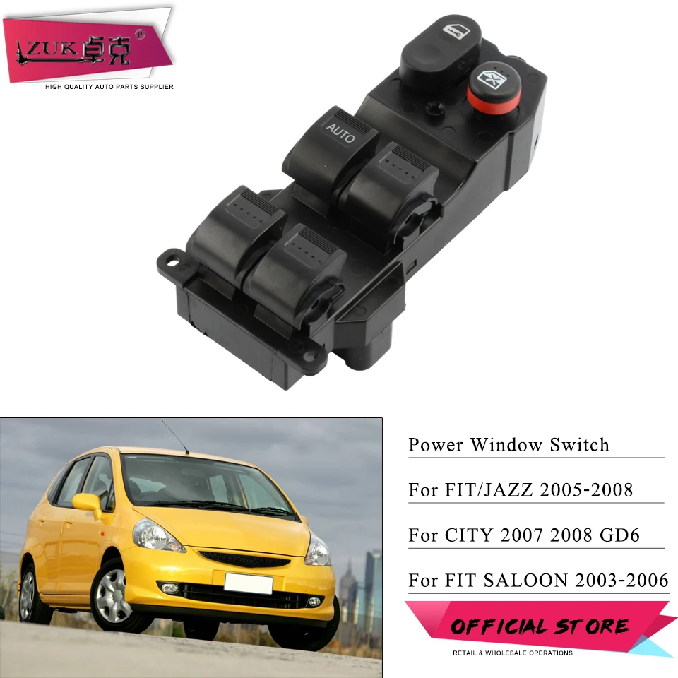 

Переключатель управления стеклоподъемником ZUK Power Master для HONDA FIT JAZZ CITY GD1 GD3 GD6 GD8 2003 2004 2005 2006 2007 2008 35750-SEL-P11