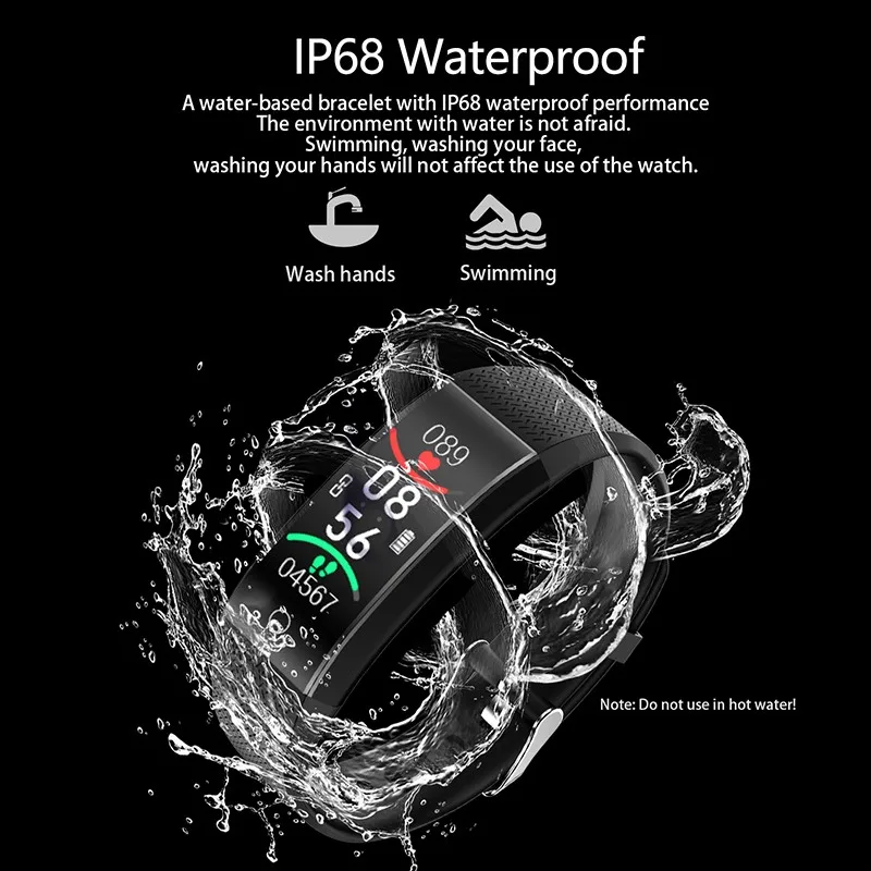 

Body Temperature Detection New QW18T Smart Bracelet Large Screen Watch Immunity Measurement Blood Pressure Blood Oxygen Heart