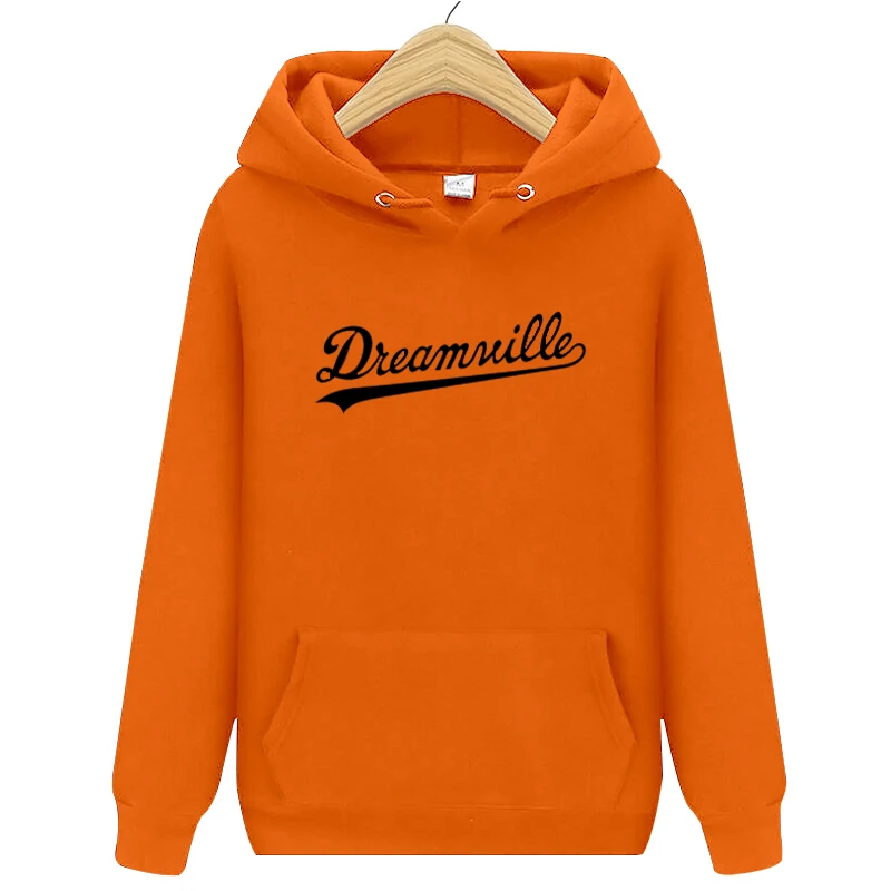 Модные Новинка; худи Для мужчин хип-хоп DREAMVILLE Коул Логотип с капюшоном Swag письмо флисовые J худи с принтом Cole зимние толстовки Мужские пуловер - Цвет: Orange1
