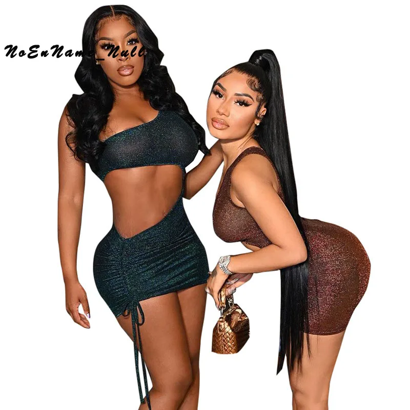 

Летнее асимметричное Плиссированное короткое платье с открытым плечом и открытым пупком, пикантные облегающие платья с вырезами, облегающ...