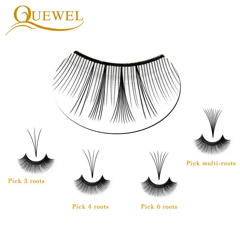 Ресницы Quewel автоматические для наращивания шелковые накладные ресницы быстрого