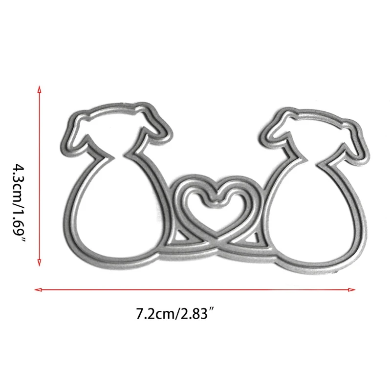 

Heart Couple Dog Metal Cutting Dies Stencil Scrapbooking DIY Album Stamp Paper Card Mold Embossing Decoration Craft