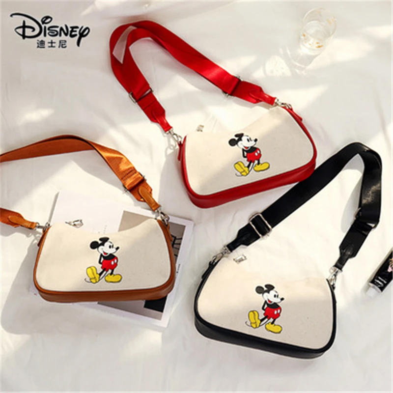 

Disney Mickey Mouse Lady Crossbody Shoulder Bag Cartoon Fashion Minnie Handbag Large Capacity Shopping Tote Bags for Women