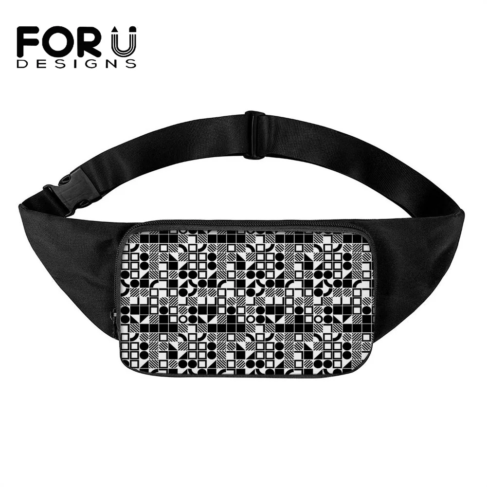 

Забавная поясная сумка FORUDESIGN для женщин и мужчин, кошелек на пояс, красивый брендовый дизайнерский дорожный клатч на ремне с геометрическим...