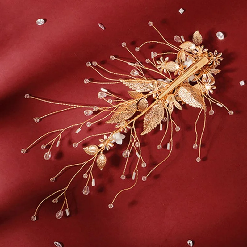 Нежный цветок FORSEVEN лист блестящие кристаллы фотоювелирные изделия 2020 Свадебная