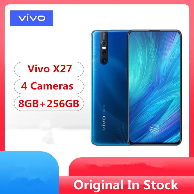 vivo X27, подъемная камера, 128 МП, мобильный телефон, 8 ГБ, 6,39 ГБ, дюймов, полный экран, четыре ядра, 4G, задняя камера, 3 камеры, сотовый телефон