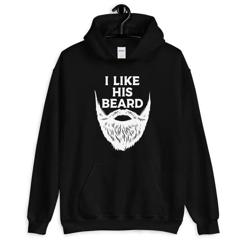 

I Like His Beard Matching Compliments Husband Beard Man Gift Unisex Hoodie