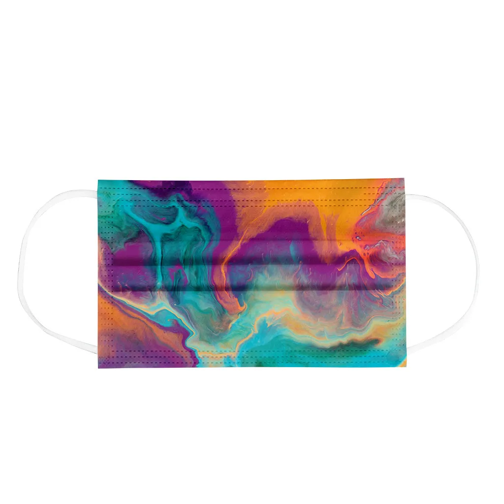 

100pc Disposable Colorful Face Mask Fashion Women Camouflage Mouth Mask Adult's Mask Industrial 3ply Ear Loop Mascarillas Rosa