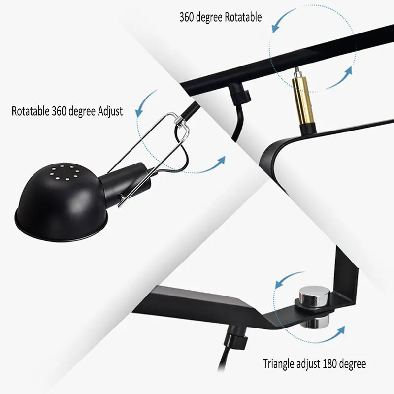 Современная Регулируемая настенная лампа Artpad с длинным поворотным кронштейном