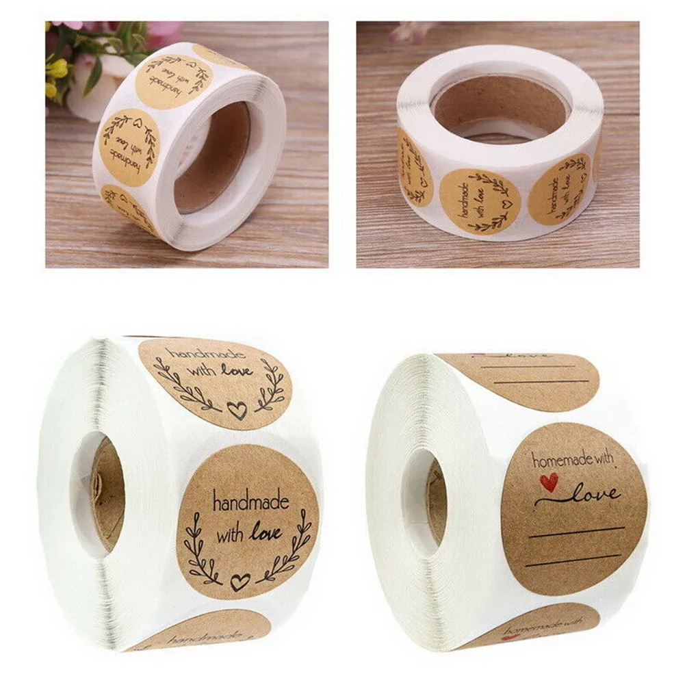 

500Pcs/Roll Handmade Love Thank You Stickers Wedding Birthday Party Labels Stickers VDX99