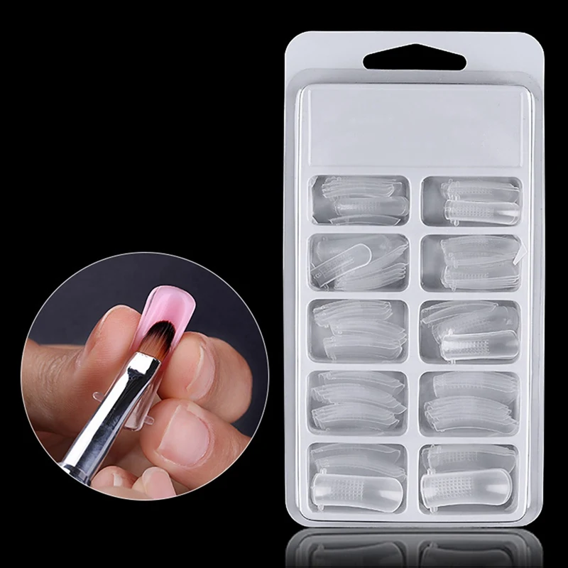 

1 Box Quick Building Nail Mold Tips Nail Dual Forms Finger Extension Nail Art UV Extend Gel Nail Extension Tool