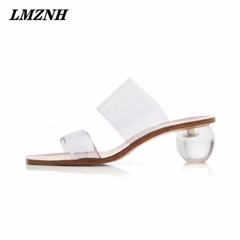 

LMZNH New Summer Fashion Transparent Sandals Women 2021 PVC Crystal Heel Concise Women Sandals Casual Comfortable Designer Shoes