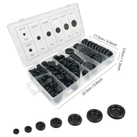 170pcs black rubber grommet firewall hole plug retaining ring set car electrical wire gasket kit for valve water pipe tools set