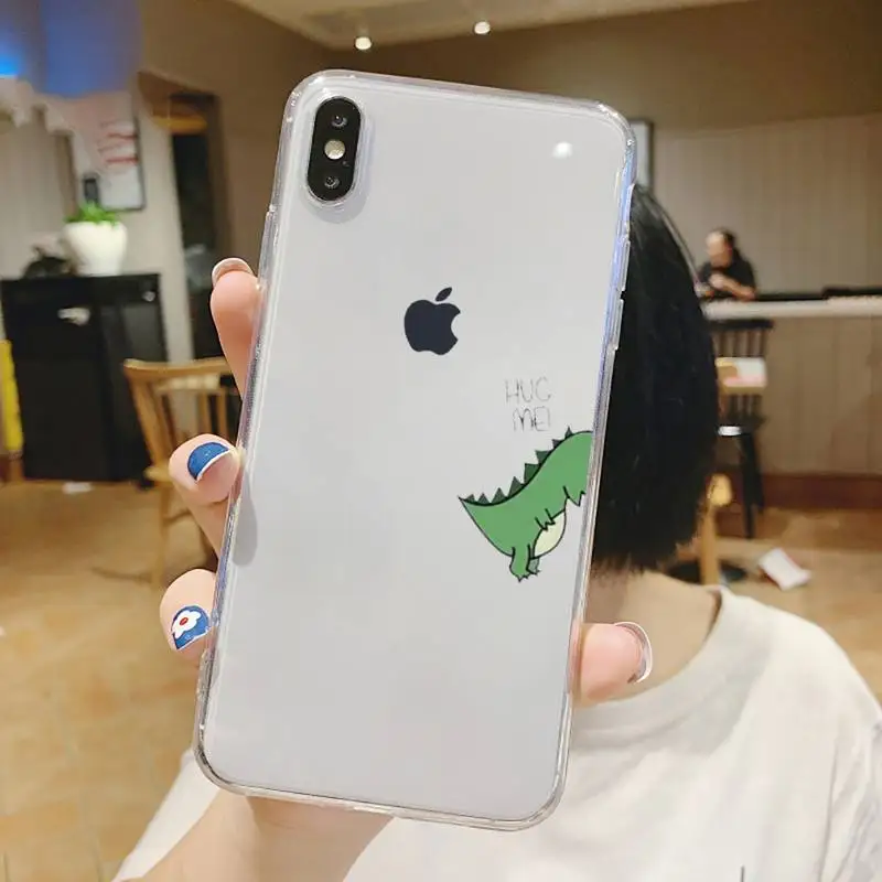 

Cute animal dinosaur Phone Case Transparent soft For iphone 5 5s 5c se 6 6s 7 8 11 12 plus mini x xs xr pro max