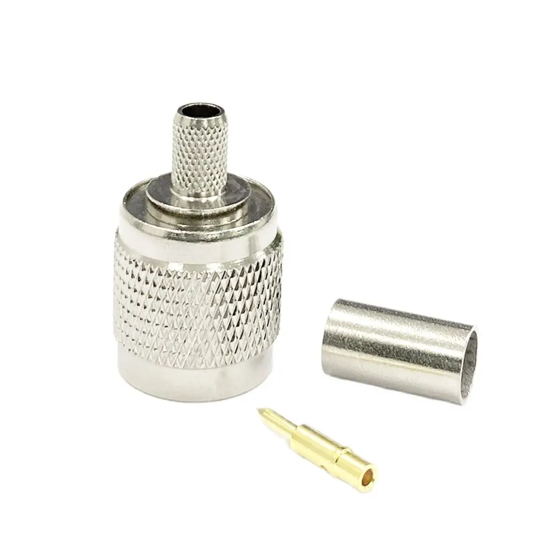

1PC TNC Male Plug RF Coax Connector Crimp RG58 RG142 RG400 LMR195 Cable Straight Nickelplated NEW Wholesale for WIFI