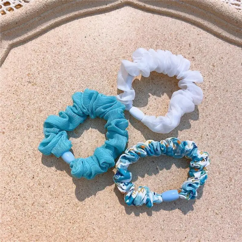 Bandas el&aacute;sticas para el pelo con estampado Floral para ni&ntilde;a, accesorios para el cabello para ni&ntilde;a, herramientas de peinado para ni&ntilde;a, Anillo para el cabello, coletas, ropa para el cabello-5