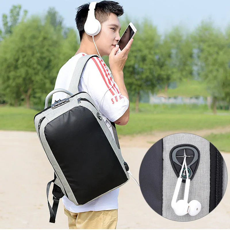 

Anti-Theft Mochila Waterproof Backpack Business Shoulder Backpack for Men Large Capacity Labtop Back Pack With USB Charging Bag