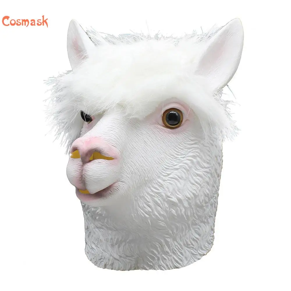 Космак Хэллоуин Милая Реалистичная латексная маска Альпака взрослая