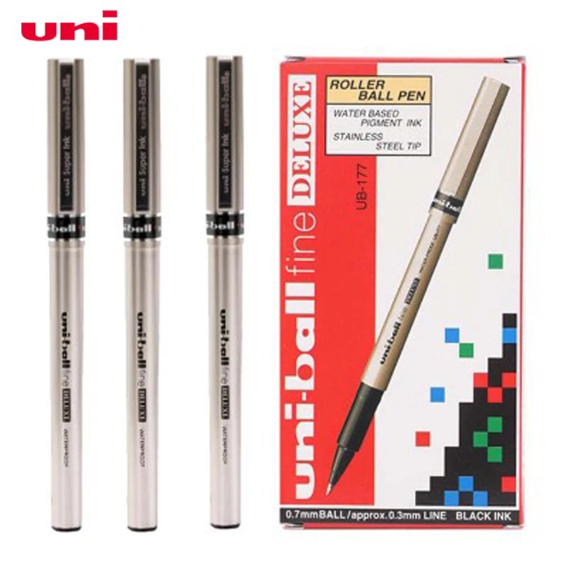 12 шт. Mitsubishi Uni Ball Fine Deluxe UB 177 0 7 мм Gen чернильная ручка с роликовым шариком