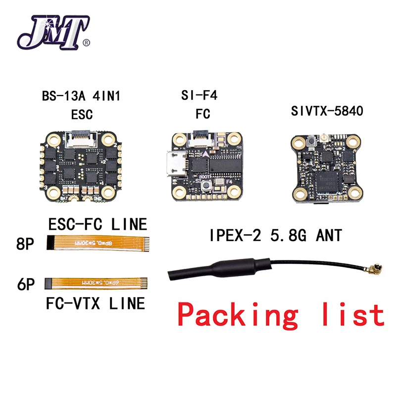 JMT F4 для Flytower SIF4 F4 Полетный контроллер+ 13A Blheli_S 2-4S бесщеточный ESC+ 40CH 25~ 200mW VTX 16*16mm для радиоуправляемого дрона FPV