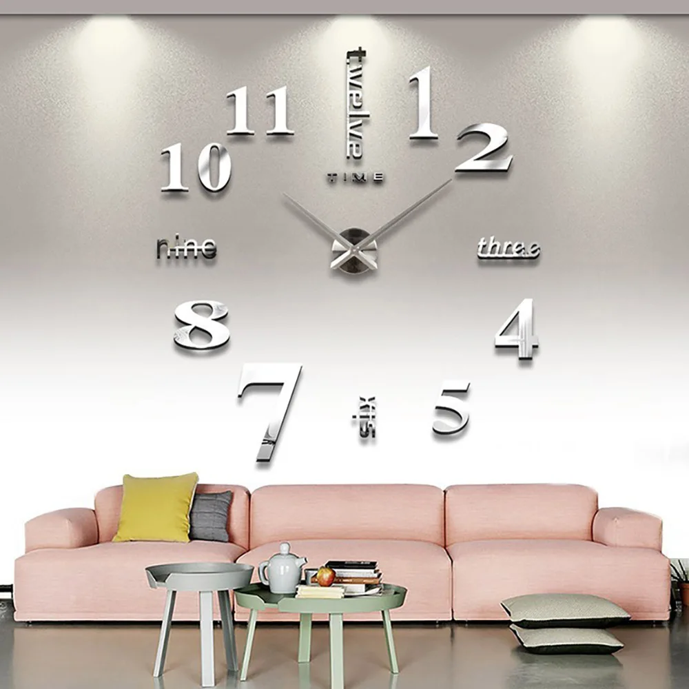 Wall Clock Modern DIY Creative Home Decoration Object round Mirror Empty Wall Living Room Office Kitchen Mute Battery Multiple images - 6