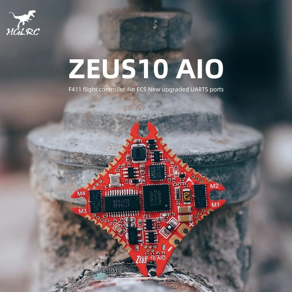 Контроллер полета HGLRC ZEUS10 AIO MPU6000 F411 BLHELIS 10A 4 в 1 ESC 2-6S 25.5X25.5mm для радиоуправляемых FPV