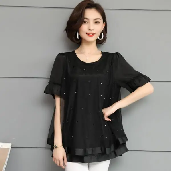 Топы размера плюс шифоновая блузка рубашки для женщин 2020 длинный рукав весна