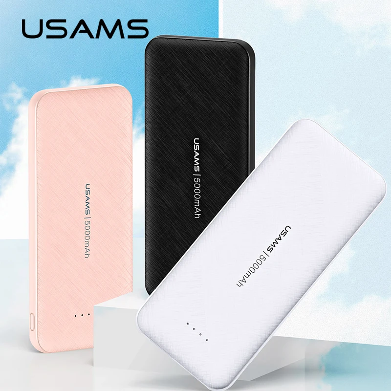 USAMS 5000mah внешний мини аккумулятор банк питания ультра тонкий Быстрая зарядка pover