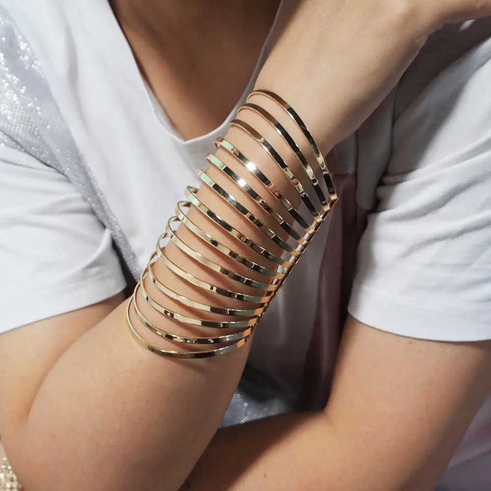 MANILAI геометрические полые массивные браслеты ювелирные изделия Ограненный сплав