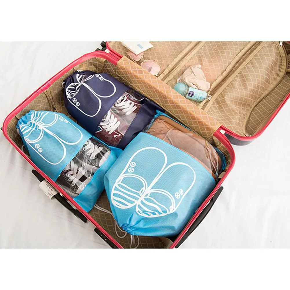 Сумка для хранения обуви Пыленепроницаемая двойная сумка на шнурке