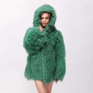 Cnegovik теплые пальто с мехом из натуральной Монголия овечьей шерстью женские пальто с капюшоном верхняя одежда из натуральной овечьей кожи пальто Монголия овец пальто с мехом