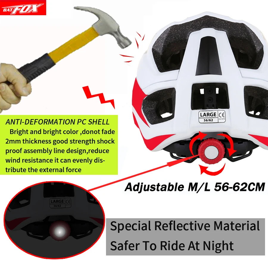 Шлем BATFOX для горного велосипеда XC мужской велосипедный шлем ультралегкий