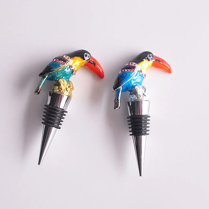 Креативный чехол в форме попугая для красного вина из нержавеющей стали с