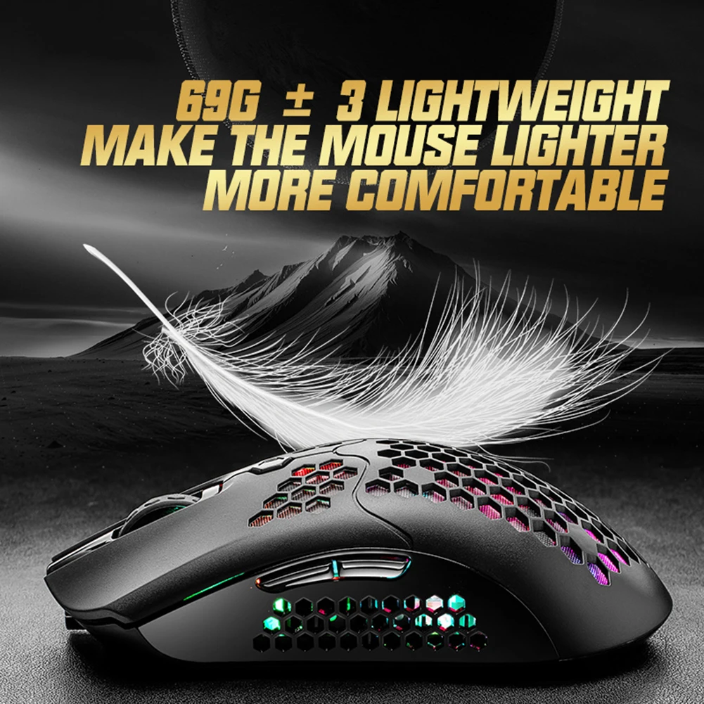 X2 Беспроводная игровая мышь 7 кнопок 12000 DPI Регулируемая RGB эргономичная