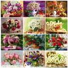 Картина 5D квадратнаякруглая, ваза с цветами, вышивка крестом, вышивка-мозаика стразами, украшение для дома, подарок