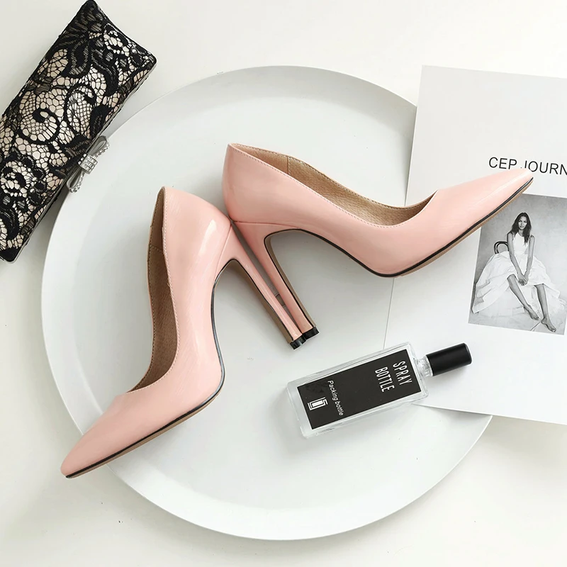 

WETKISS Women Shoes Basic Pumps Ladies High Thin Heels Stiletto Heel Shoes Woman Pumps Pointed toe Dress Shoes Patent Plus Size
