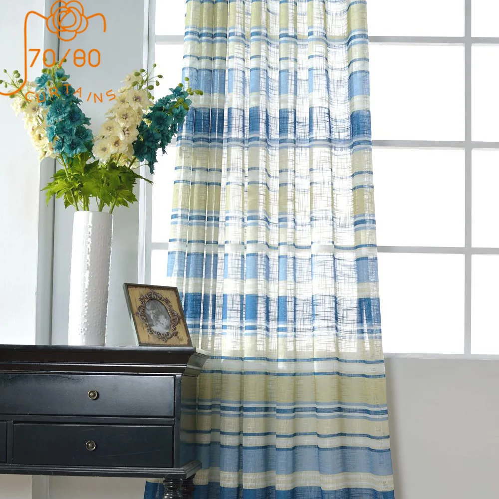 

Марлевые полоски, толстые хлопковые льняные оконные шторы с трафаретной печатью, марлевые шторы для гостиной, спальни, готовый продукт на з...