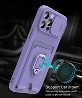 luxury card holder shockproof phone case for iphone 13 11 12 pro max 6 7 8 plus se 2020 xs x xr coque ring stand back cover capa