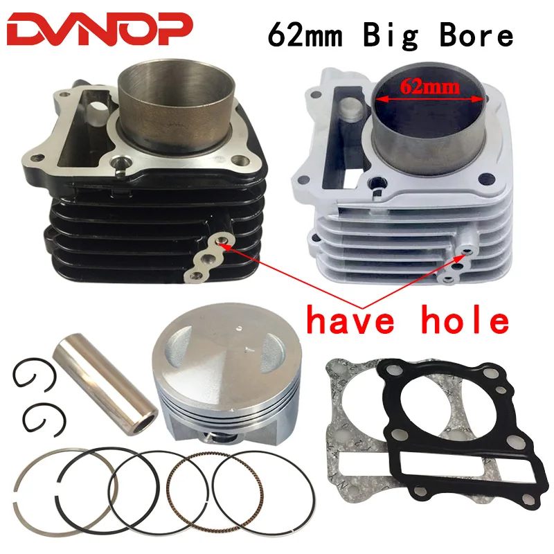 Motorcycle Cylinder Kit 62mm Big Bore for Suzuki EN125 GS125 GN125 GZ125 DR125 TU125 150cc Modified Engine 157FMI
