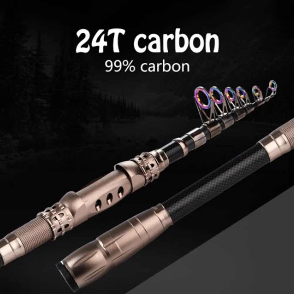 

Telescopic Fishing Rod Portable Spinning High Carbon Fiber 2.1-3.0meters Super Short Mini Pocket Poles For Traveling Gift