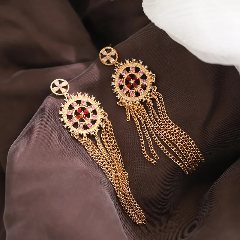 Европейские и американские изысканные винтажные длинные женские серьги с